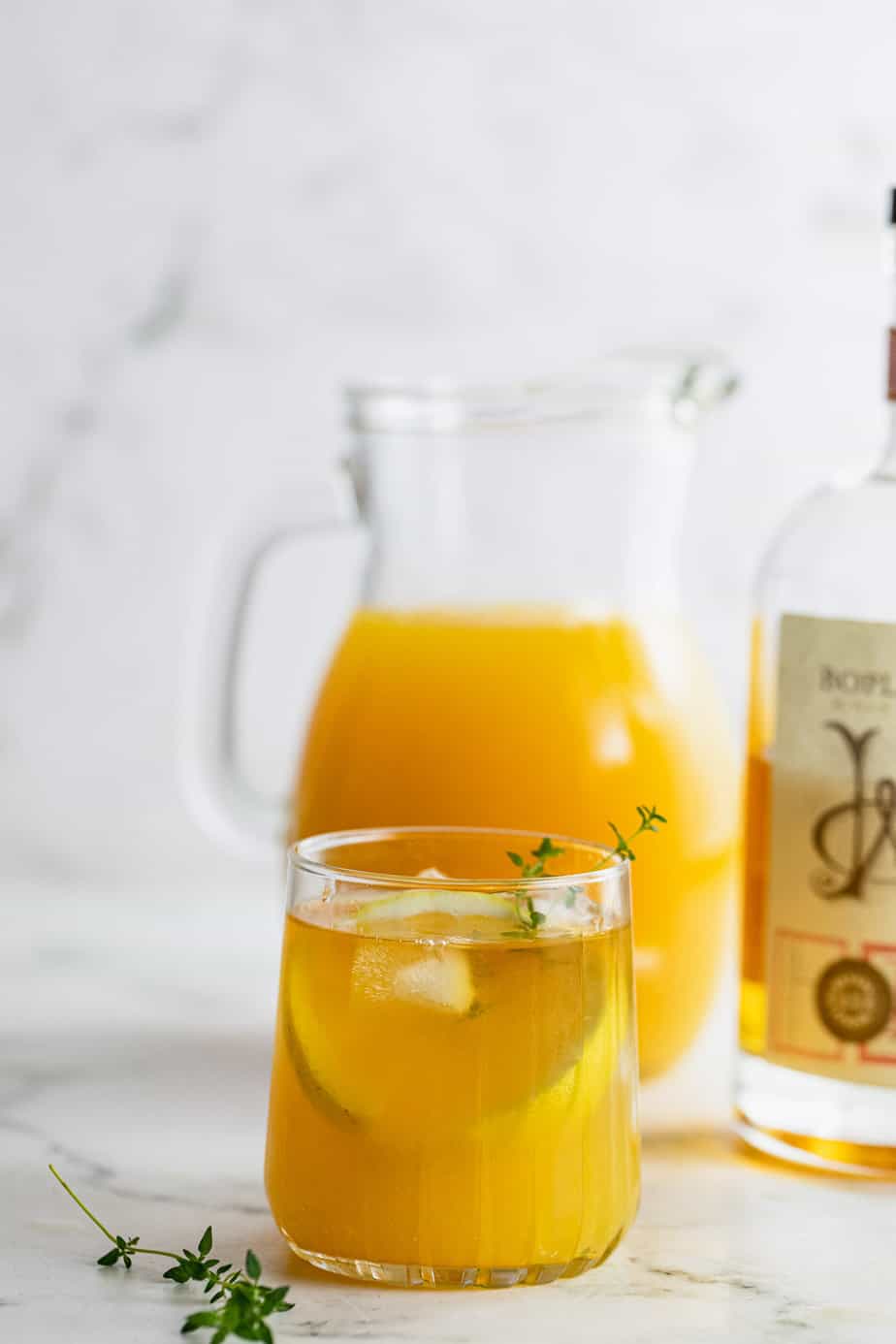 glass with whiskey and orange juice